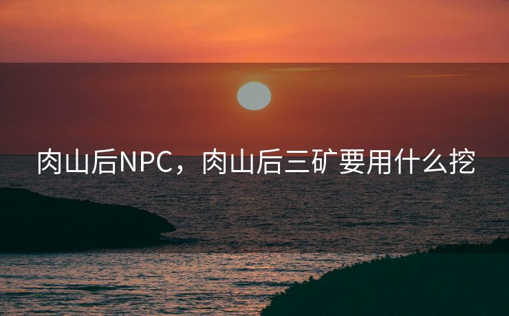 肉山后NPC,肉山后三矿要用什么挖 肉山后NPC,肉山后三矿要用什么挖