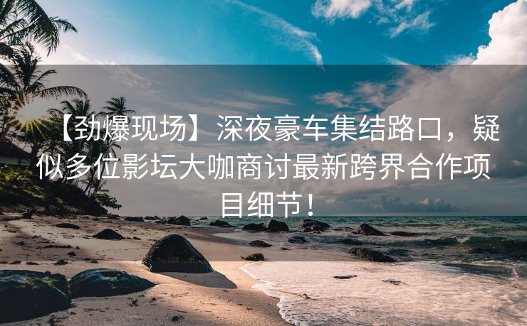 【劲爆现场】深夜豪车集结路口,疑似多位影坛大咖商讨最新跨界合作项目细节! 【劲爆现场】深夜豪车集结路口,疑似多位影坛大咖商讨最新跨界合作项目细节!