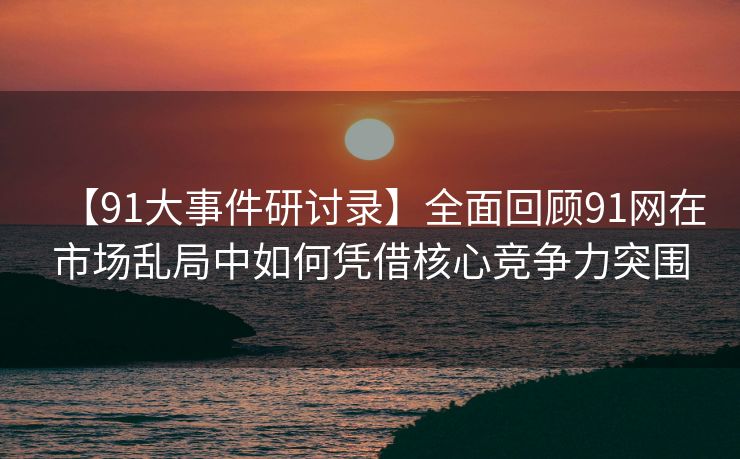 【91大事件研讨录】全面回顾91网在市场乱局中如何凭借核心竞争力突围 【91大事件研讨录】全面回顾91网在市场乱局中如何凭借核心竞争力突围